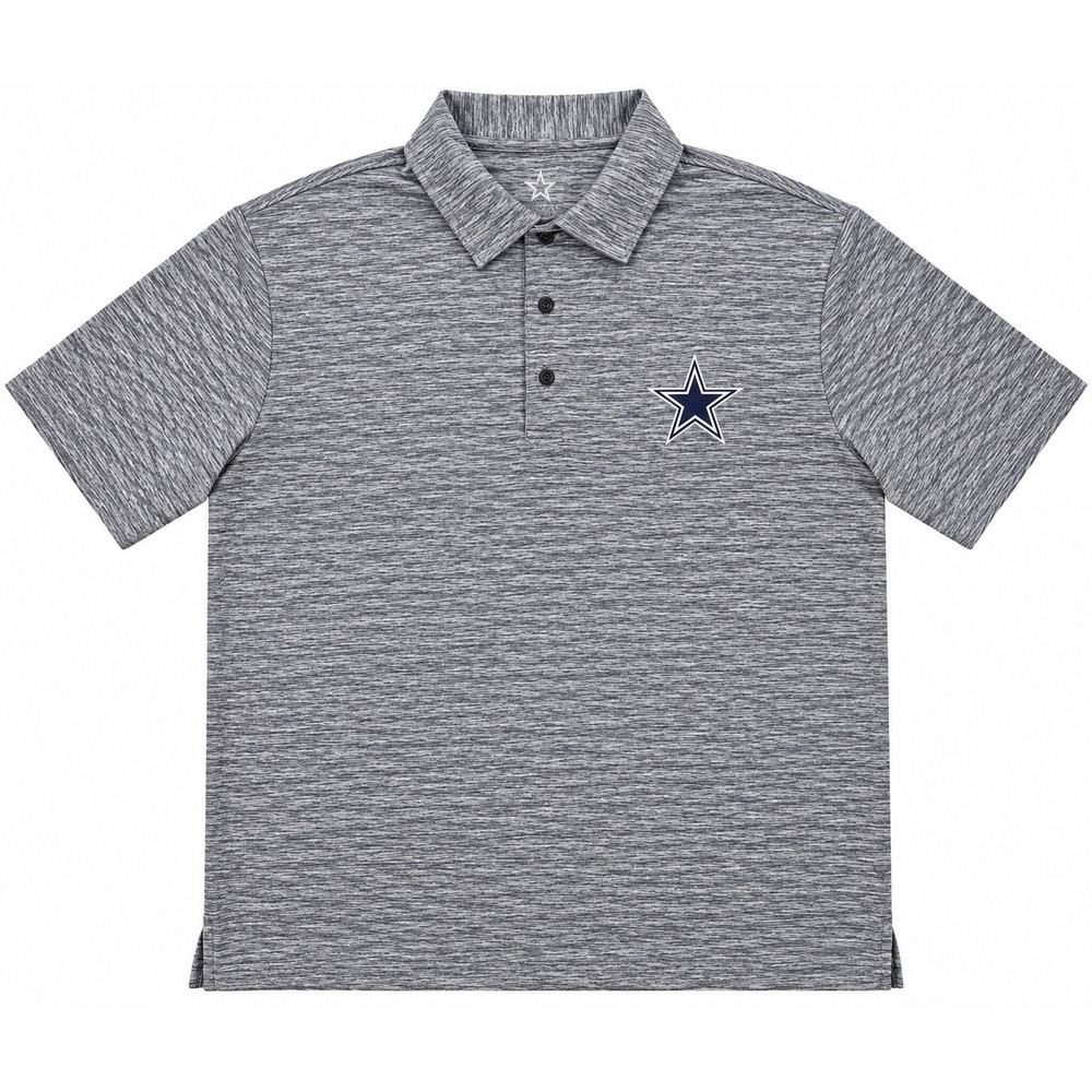 NWT Dallas Cowboys Authentic Polo Shirt Mens M Heather Gray Embroidered Star